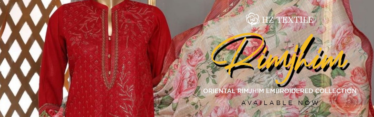 Oriental Rimjhim Unstitched Digital Printed & Embroidered Collection By HZ Textile